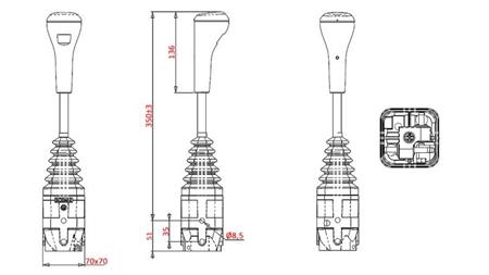 JOYSTICK INDEMAR FOR BRAIDED FORK CABLE - WITHOUT BUTTON