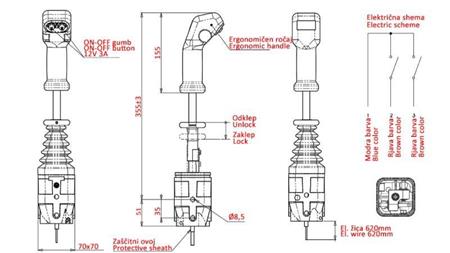 JOYSTICK INDEMAR POUR TREUIL À FOURCHE - 2x BOUTON