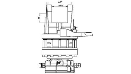 ROTATORE IDRAULICO 12000/6000 KG CON FLANGIA