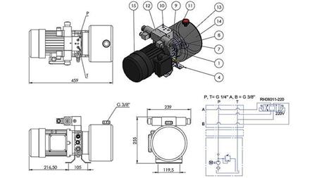 MINI HYDRAULIKAGGREGAT 380V AC (0,75 kW) - 3,7 cc - 5,2 lit/min - Tank 4 lit