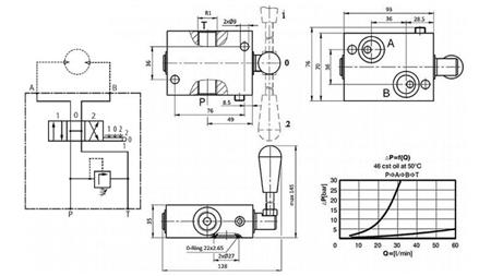 MANUAL VALVE FOR HYDRAULIC MOTOR MP-MR-MH OPEN CENTER - 50lit