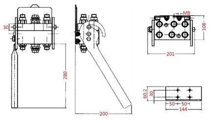 MULTIFASTER GYORSKAPCSOLÓ 6wie BSP1/2 RÖGZÍTETT RÉSZ