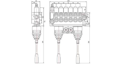 HYDRAULIKVENTIL 6xP40 + 2x JOYSTICK