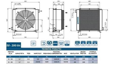 CHLADIČ OLEJA AC 230V HY05701 50-200 LIT