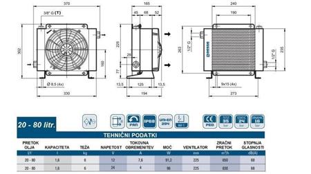 HLADILNIK OLJA DC 12V HY01602 20-80 LIT