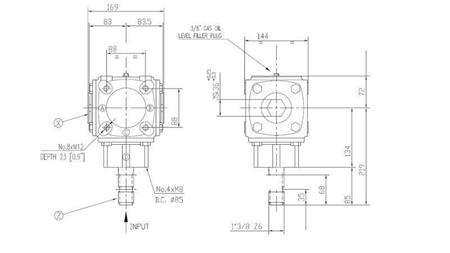 WINKELGETRIEBE TB-19J 1,46:1 (23PS-16,9kW)