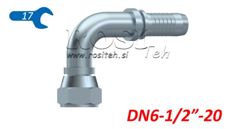 HYDRAULIC FITTING DKJ JIC74° FEMALE ELBOW 90° DN6-1/2