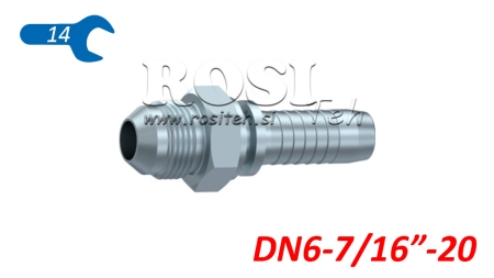 HYDRAULISCHER ANSCHLUSS AGJ JIC74° MÄNNLICH DN6-7/16-20