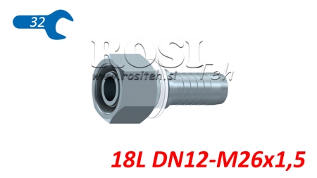 HIDRAVLIČNI PRIKLJUČEK DKOL 18 L ŽENSKI DN12-M26x1,5