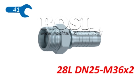 HYDRAULIC FITTING CEL 28 MALE DN25-M36X2