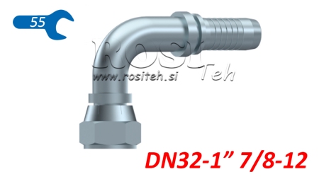 HYDRAULISCHER ANSCHLUSS DKJ JIC74° WEIBLICH KNIE 90° DN32-17/8-12