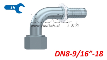 ANSCHLÜSSE DKORFS WIBLICH KNIE 90°DN8-9/16-18