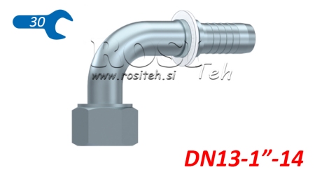 HYDRAULIC FITTING DKORFS FEMALE ELBOW 90° DN13-1 -14