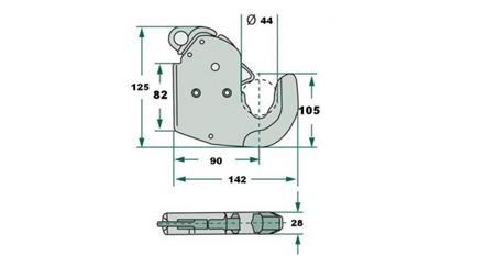 AUTOMATINIS KABLYS TRAKTORIUI HITCH HYDRAULIKAI CAT.1 ECO - matmenys