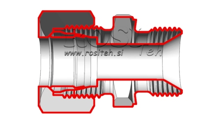 HYDRAULIKVERSCHRAUBUNG mit Mutter AS10-BSP1/4