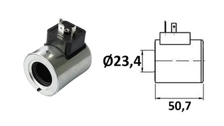 ELEKTROMAGNETISCHE SPULE 220VAC FÜR VENTIL CETOP 3 - fi 23,4mm-50,7mm 30W IP65