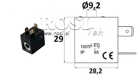 ELEKTROMAGNETICKÁ CIEVKA 24VDC PRE VENTIL - fi 9,2mm-29mm 3W