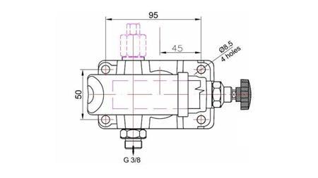 HANDPUMPE 45CC -SD- EINWIRKEND - Abmessungen