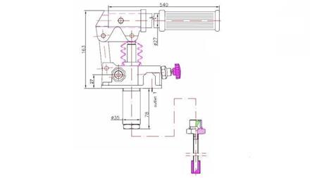 HANDPUMPE 45CC -SD- EINRICHTUNG - Dimensionen