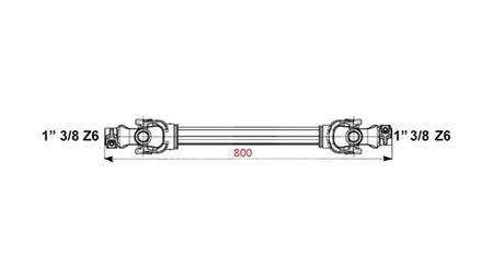 CE HOMOLOGÁLT KARDÁNTENGELY profilvonal CAT.6 hossz 800mm