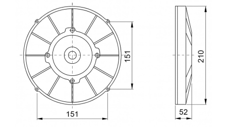 AKSIJALNI VENTILATOR 190MM PULLING 12V