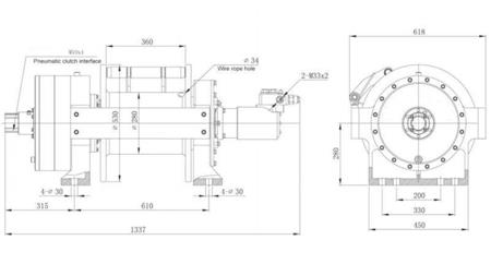 HYDRAULISCHE SEILWINDE DWHI 660 HD - 30000 kg