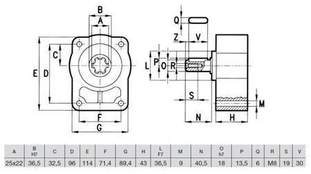 VORSATLAGER MIT KONISCHER WELLE FÜR DIE PUMPE gr.2