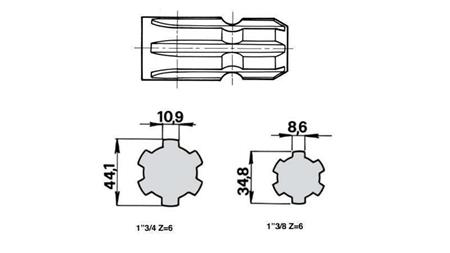 ATTACCAMENTO CARDANICO 1''3/4 su 1''3/8