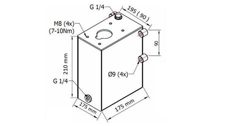 RESEVOAR 5L FÖR HANDPUMP - dimensioner
