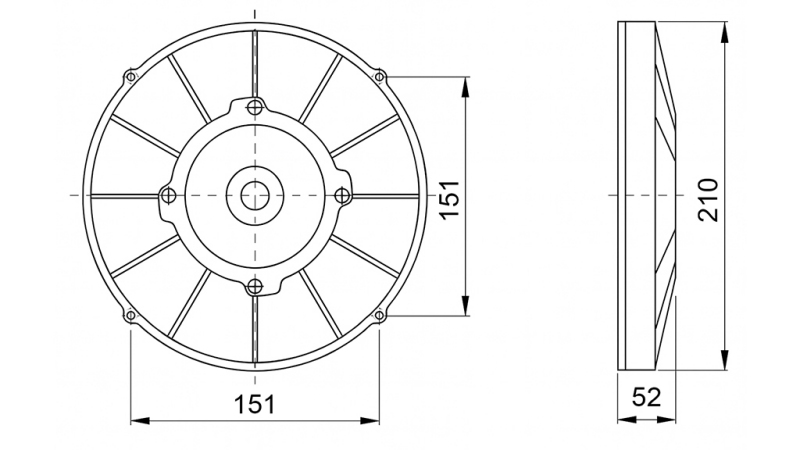 AKSIJALNI VENTILATOR 190MM PULLING 12V