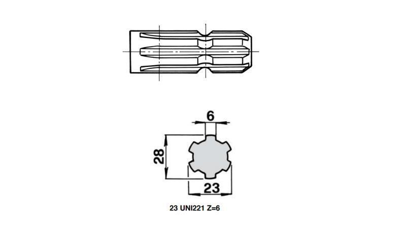 HRIADEĽ DRÁŽKOVANÁ 1''3/8 -23 uni 221