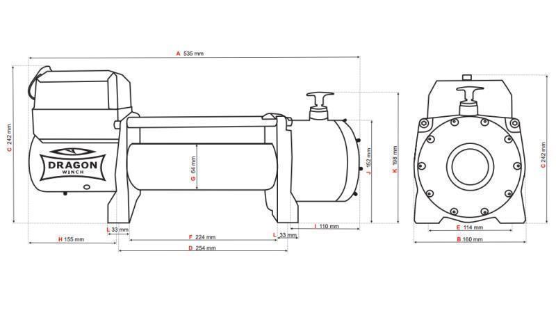 24 V ELECTRIC WINCH DWM 13000 HD - 5897 kg