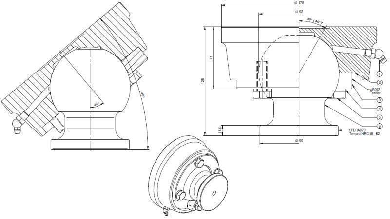 KULA FÖR TELESCOPISK CYLINDER FI 92 max. 50 Ton