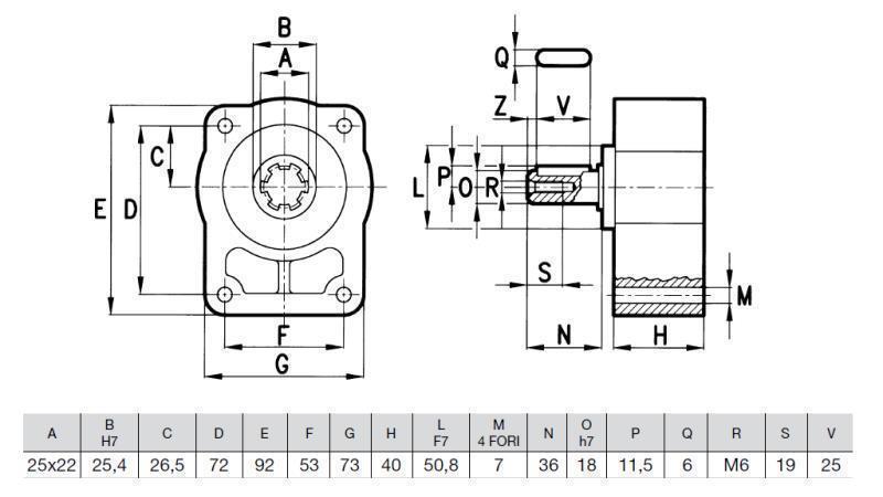 PUMP FLANGE WITH BEARING SHAFT GR.1