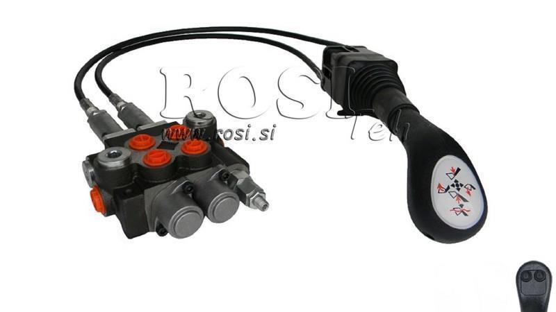 JOYSTICK  2x TASTO CON UNA TRECCIA 1 met. IN VALVOLA IDRAULICA 2xP40 lit.