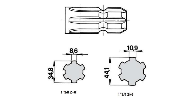 ATTACCAMENTO CARDANICO 1''3/8 su 1''3/4