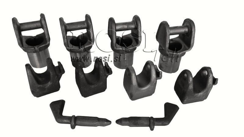 SET VON HALTERN FÜR KIPPLASTEN CHASSIS FÜR GABELSTAPLER