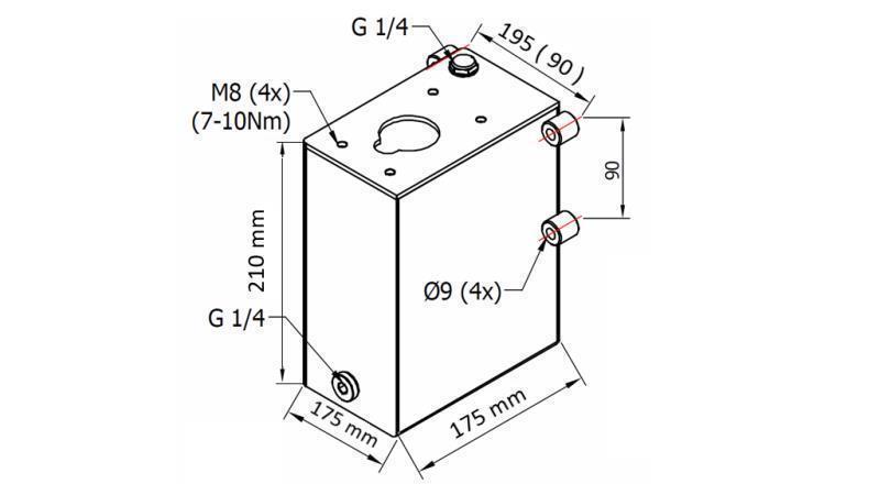 RESEVOAR 5L FÖR HANDPUMP - dimensioner